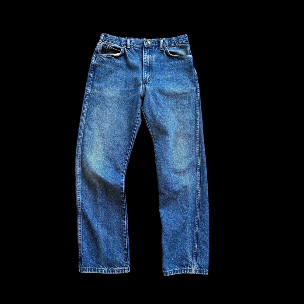 80's Lee Riders Straight Leg Jeans Made‎ in USA Cotton Denim 33x32 Fits 30x29